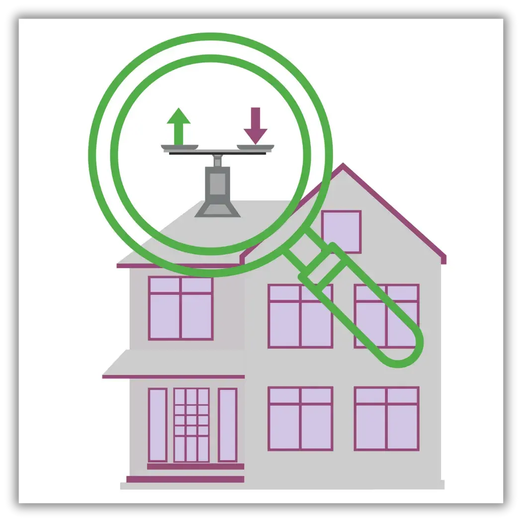Illustration zur Identifizierung von Modernisierungspotenzialen mit einer Lupe das Optimierungsmöglichkeiten aufzeigt. Illustration zur Identifizierung von Modernisierungspotenzialen mit einer Lupe das Optimierungsmöglichkeiten aufzeigt.